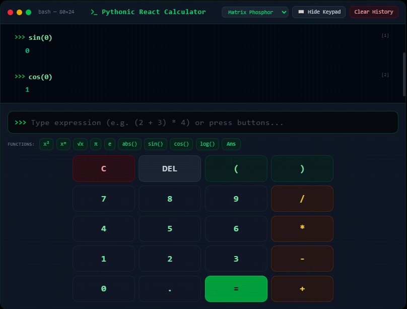 Calculator app interface